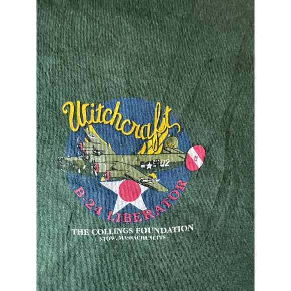 WITCHCRAFT Aviation Aircraft B-24 LIBERATOR Stow Vintage Size XL Green Shirt - Picture 2 of 8